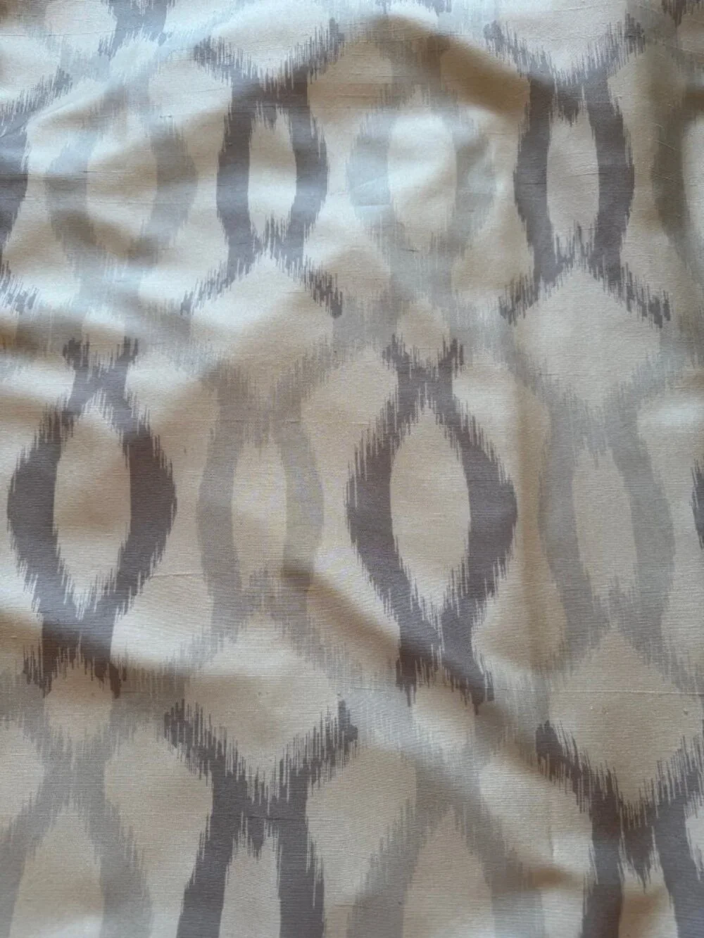 West Elm Ikat Links Silk Collection Curtain (2 Panels), Platinum - A